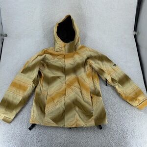 Vans Jacket Womens Large Yellow Brown Lined Hooded Snowboard Ski‎ Coat Outerwear